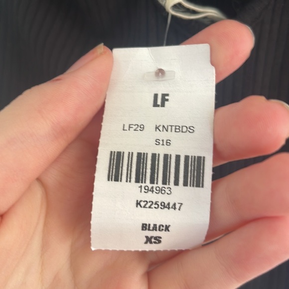 NWT LF Emma & Sam Ribbed black reversible bodysuit with ladder cutouts - Picture 7 of 9